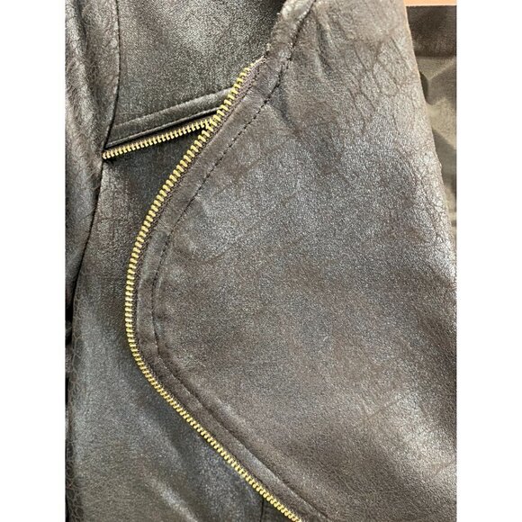 Soft Surroundings Tribeca Vegan Leather Brown Jacket S - Picture 8 of 9
